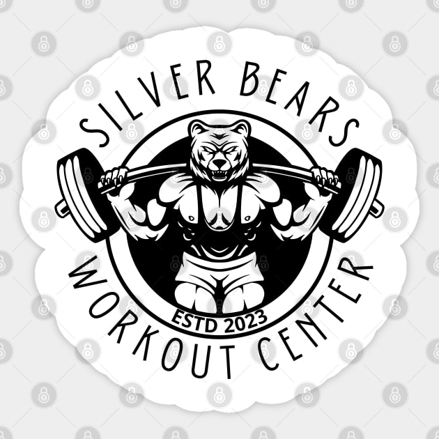 Silver Bears Workout Center Sticker by WarFX Designs